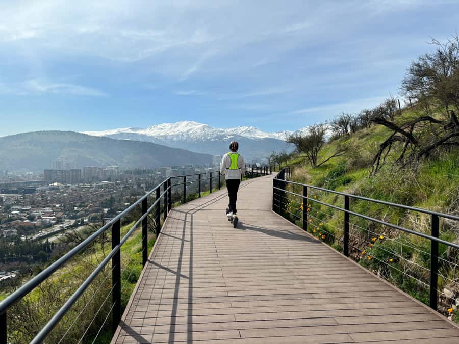 Andes Mountain Range on Electric Scooter, culture and nature - Meeting the group at Los Dominicos Church