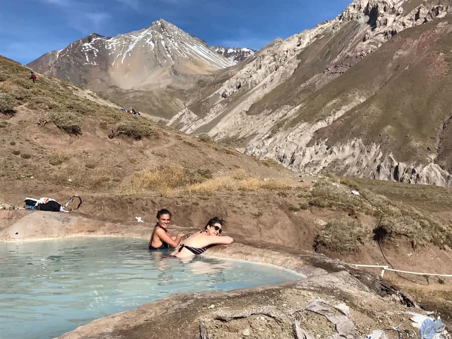 From Santiago: Maipo Canyon Volcano and Hot Spring Tour - Soaking at Baños Colina