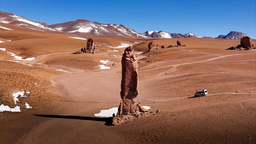 San Pedro de Atacama: Atacama Desert and Salt Flats Day Trip - Pacana’s Monks, giant forms far from the main route