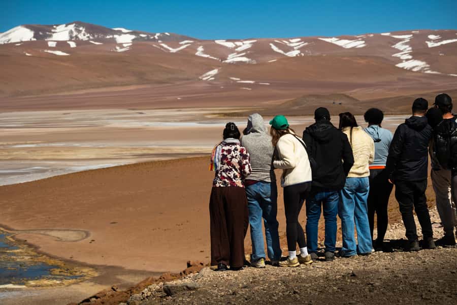 San Pedro de Atacama: Atacama Desert and Salt Flats Day Trip - Aguas Calientes and Quisquiro Salt Flats at lunchtime