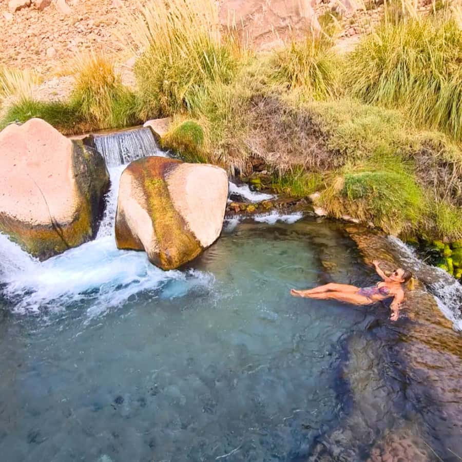 San Pedro de Atacama: Spa de Puritama - Entering the canyon and the Puritama River