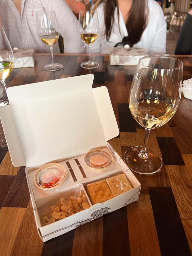 Santiago: Alyan Winery Sunset with Wine Tastings and Dinner - Cheese, ham, nuts, and an informal dinner
