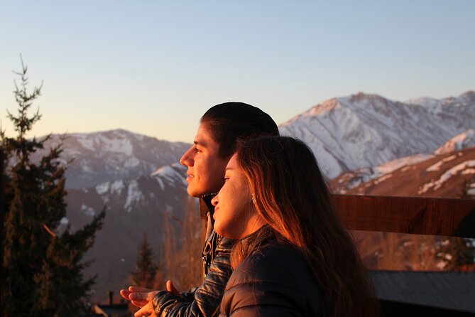 Sunset in the Andes Mountains - The mountain road to Farellones
